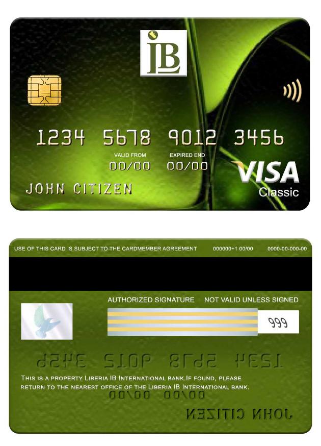 Liberia IB International Bank visa classic card
